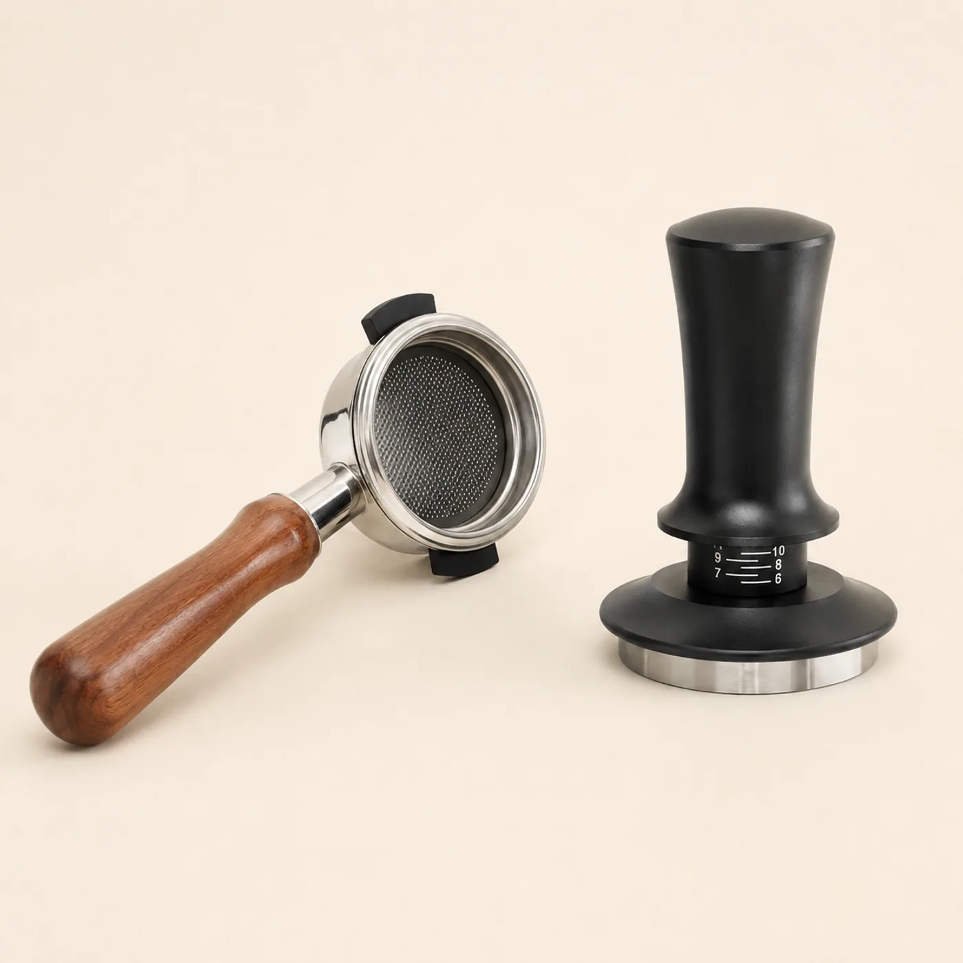 Portafilter + tamper set — Same fit, basket included